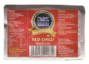 Picture of Heera Mini Pappadums Red Chilli 200G
